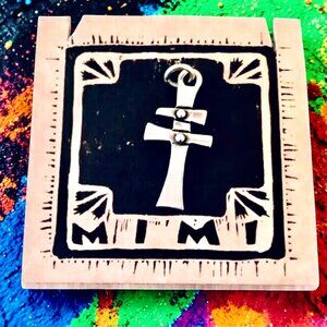 Artisan MIMI Vintage 90's Sterling Silver FORGIVENESS CROSS Pendant Charm